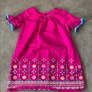 Girls size 4t magenta embroidered dress.